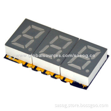 0.3-inch SMD LED Triple Digit Display, Red, 640nm, Common CathodeNew